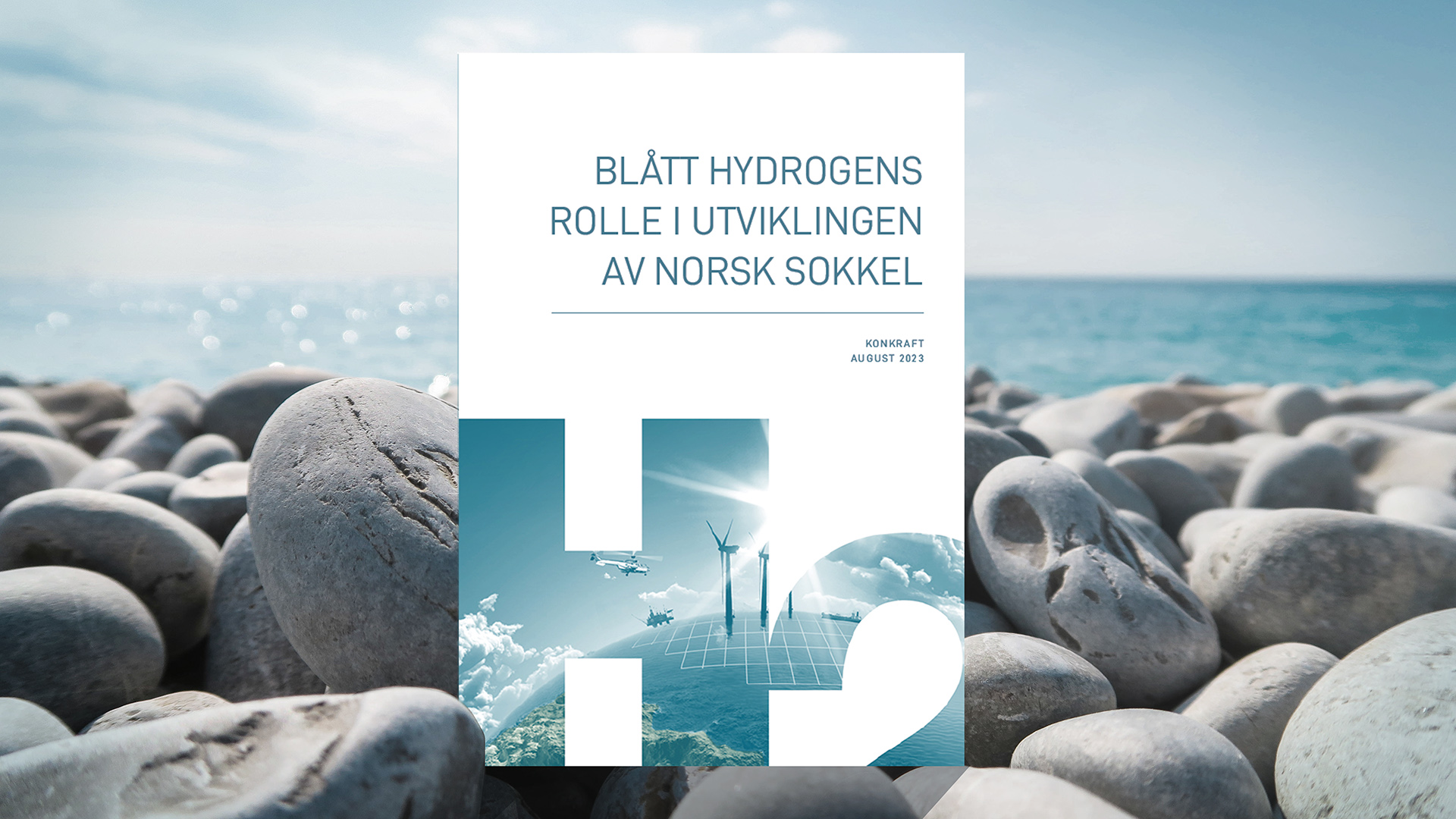 Konkraft rapport om Blått hydrogen. Illustrasjon: Øystein Finnestad.